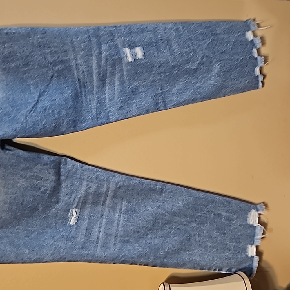 NWT Flamingo Ripped Raw Hem Straight Jeans - Picture 7 of 12